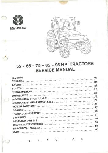 New Holland Tractor TD55D TD65D TD85D TD75D TD95D Workshop Service Manual