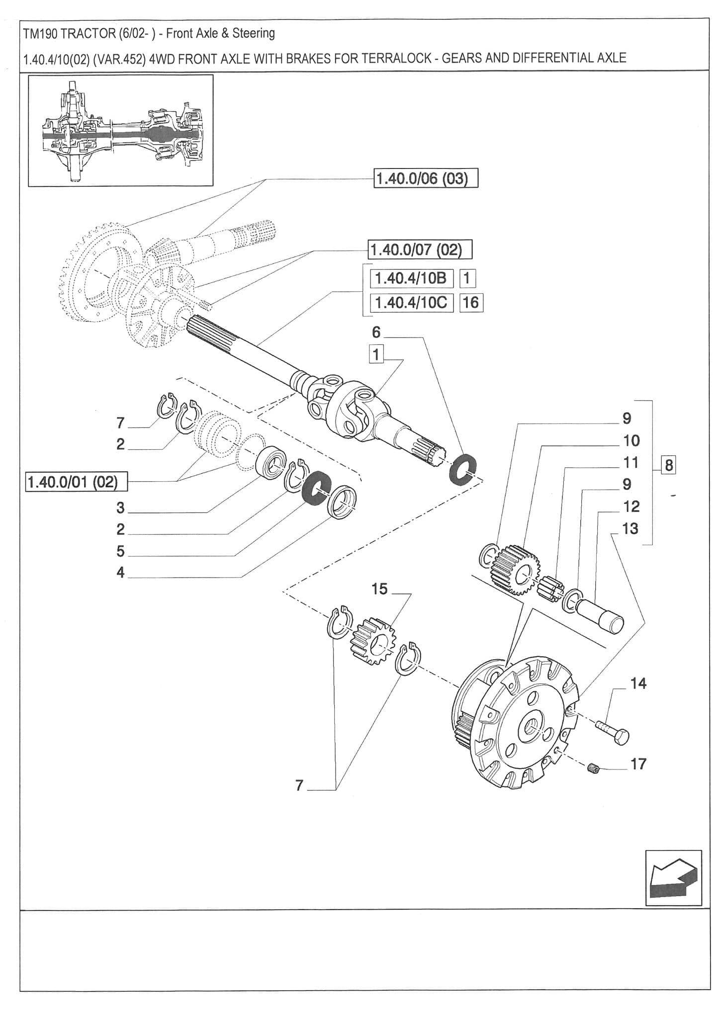 New Holland Tractor TM190 Parts Manual