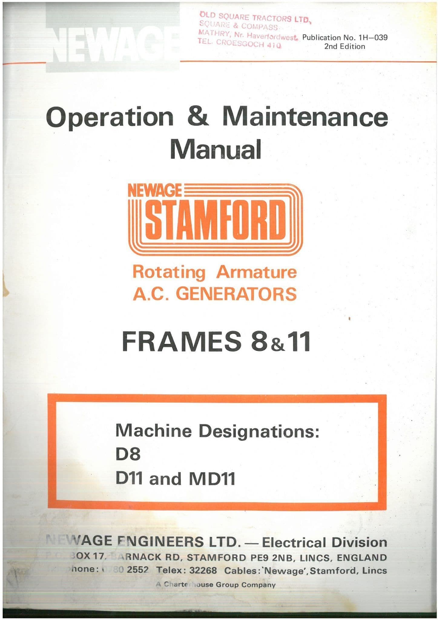 Newage Stamford Rotating Armature AC Generator D8 D11 and MD11
