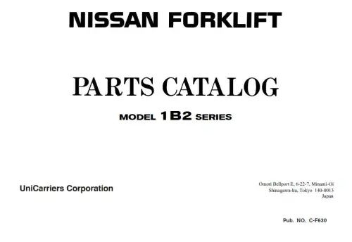 Nissan Forklift/ Pallet Truck 1B2 Series Parts Manual