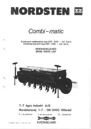 Nordsten Combi Matic CKF CKG 2.5m 3.0m Parts Manual