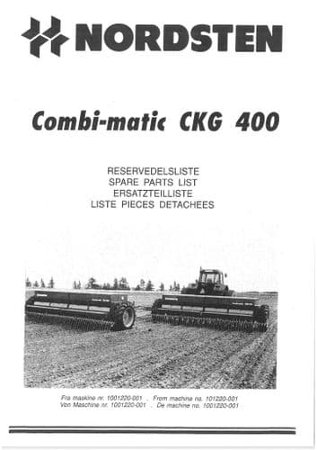 Nordsten Combi Matic Seed Drill CKG400 Parts Manual