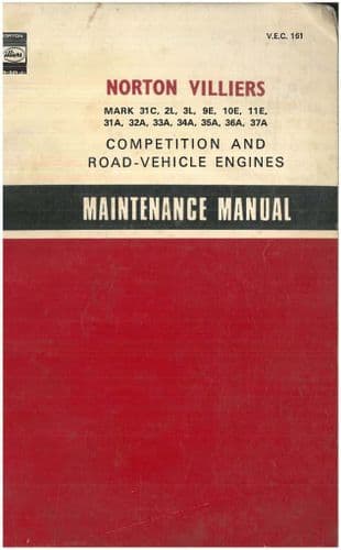 Norton Villiers Engine 31C 2L 3L 9E 10E 11E 31A 32A 33A 34A 35A 36A 37A Workshop Service Manual