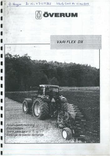 Overum Plough Vari Flex DX Parts Manual