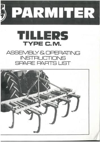 Parmitar Tillers CM5,CM7,CM9,CM11,CM13,CM15  Operators Manual with Parts List