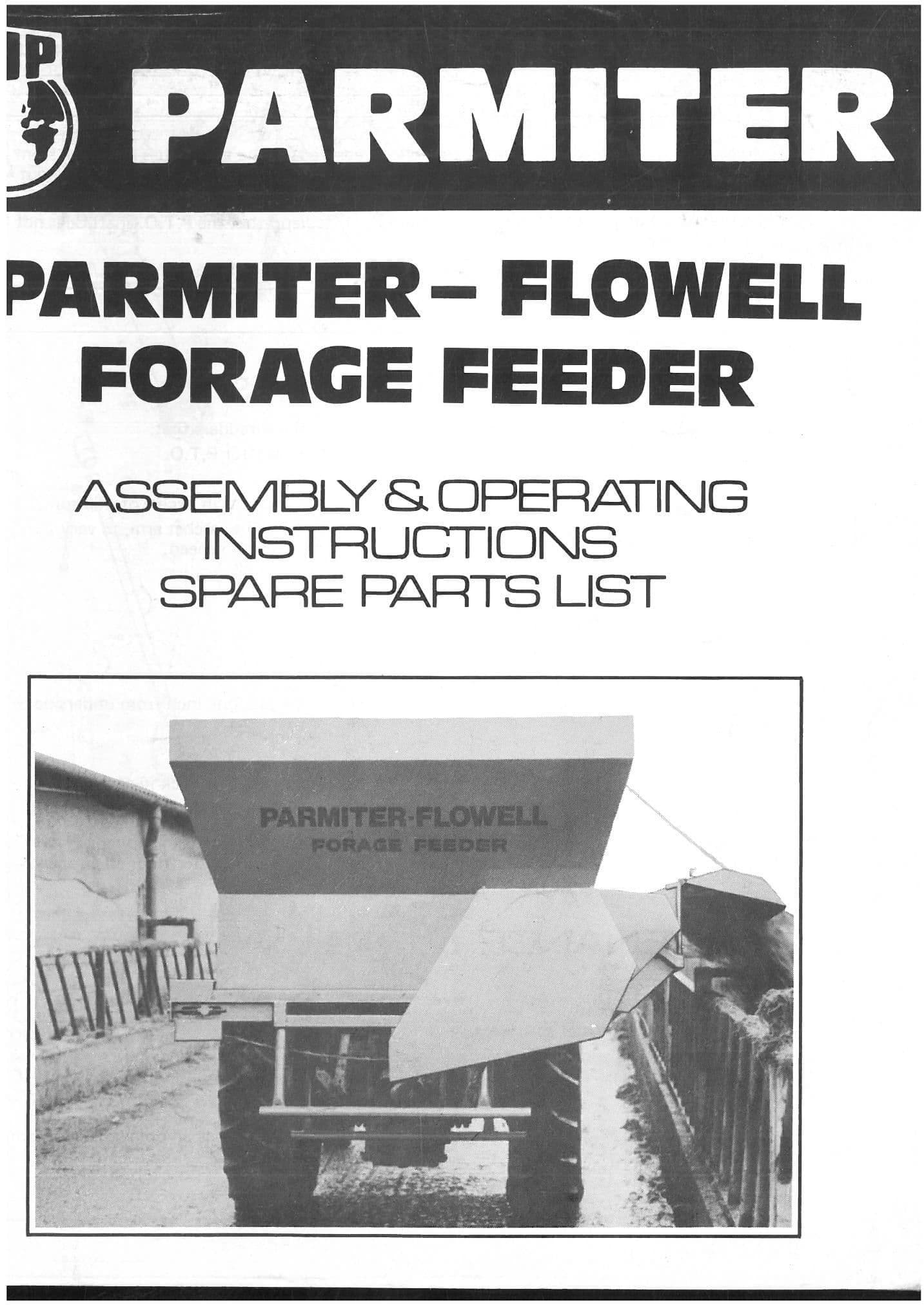 Parmiter-Flowell Forage Feeder Operators Manual with Parts List
