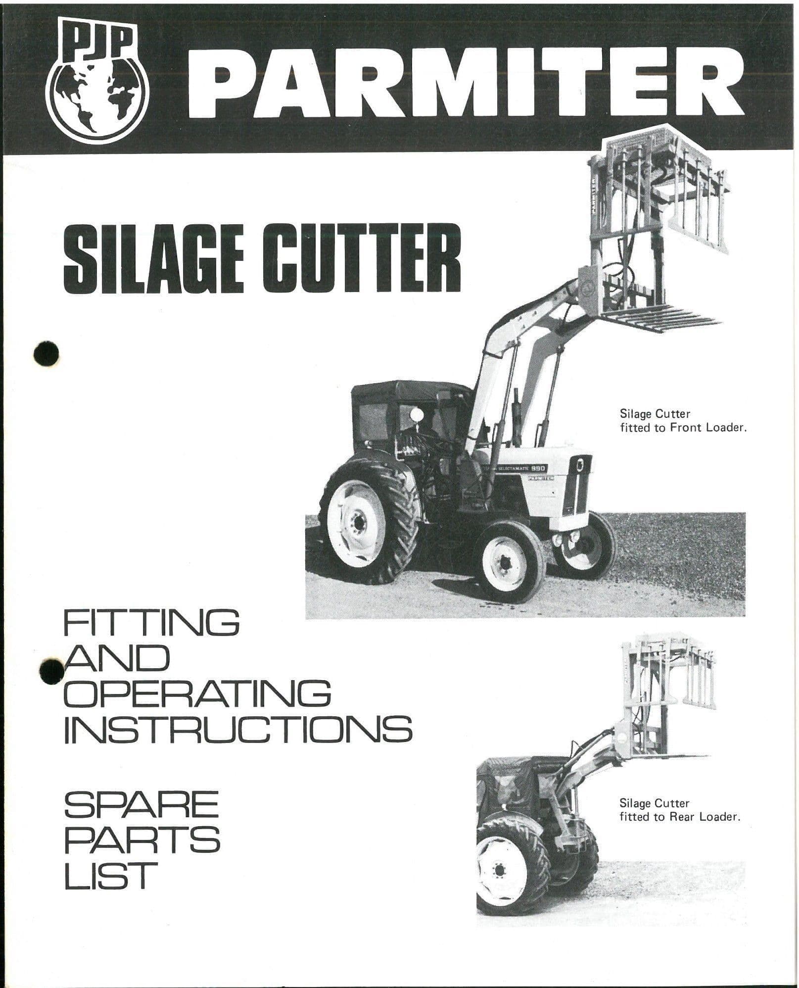 Parmiter Silage Cutter - Operators Manual with Parts List