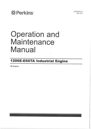 Perkins Industrial Engine 1206E-E66TA Operators Manual BK