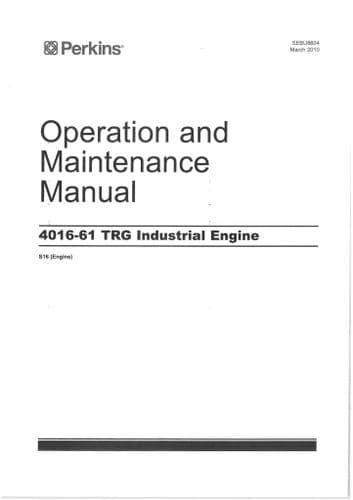 Perkins Industrial Engine 4016-61 TRG Operators Manual S16