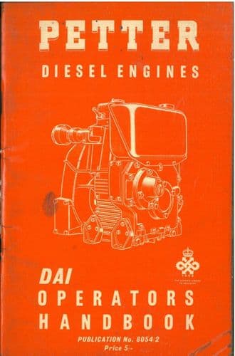 Petter Diesel Engines DA1 Operators Manual With Parts List