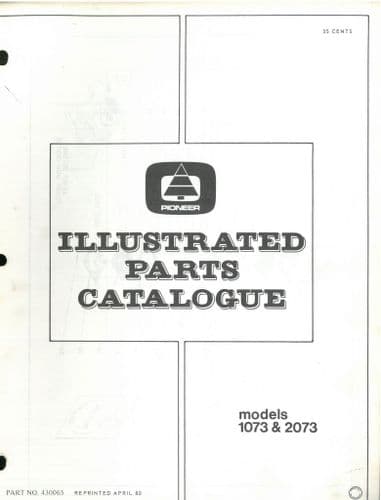 Pioneer Chainsaw Model 1073 & 2073 Parts Manual