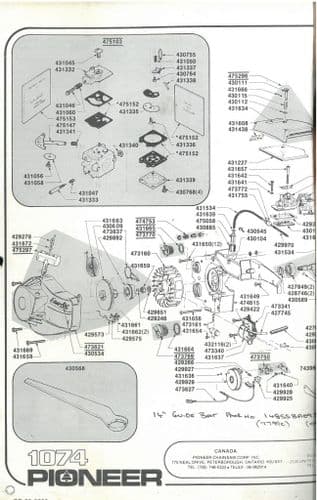 Pioneer Chainsaw Model 1074Parts Manual