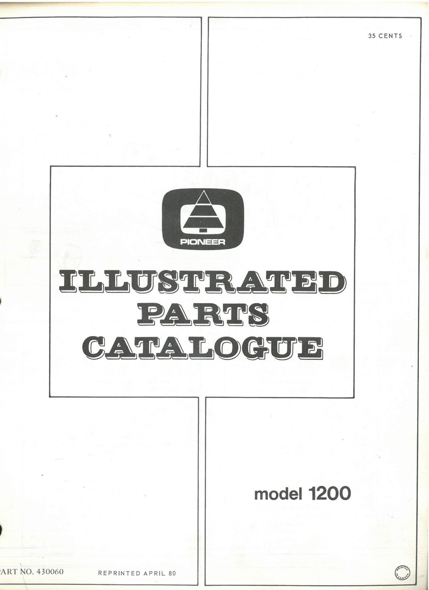 Pioneer Chainsaw Model 1200 Parts Manual