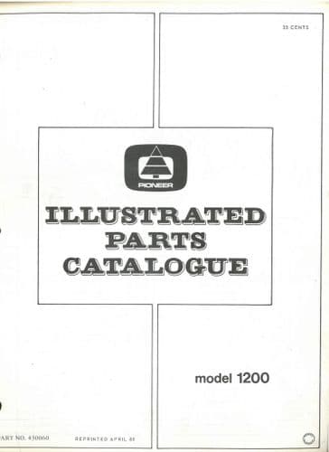 Pioneer Chainsaw Model 1200 Parts Manual