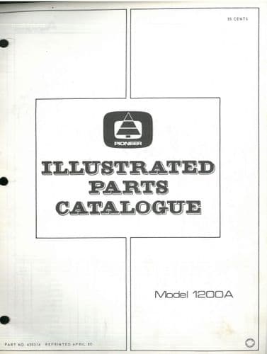 Pioneer Chainsaw Model 1200A Parts Manual