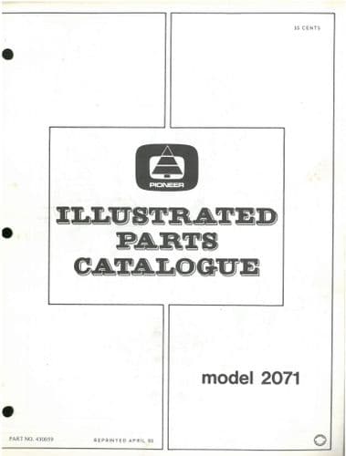 Pioneer Chainsaw Model 2071 Parts Manual