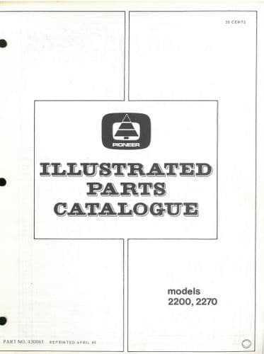 Pioneer Chainsaw Model 2200 & 2270 Parts Manual