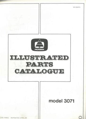 Pioneer Chainsaw Model 3071 Parts Manual