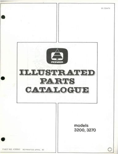 Pioneer Chainsaw Model 3200 & 3270 Parts Manual
