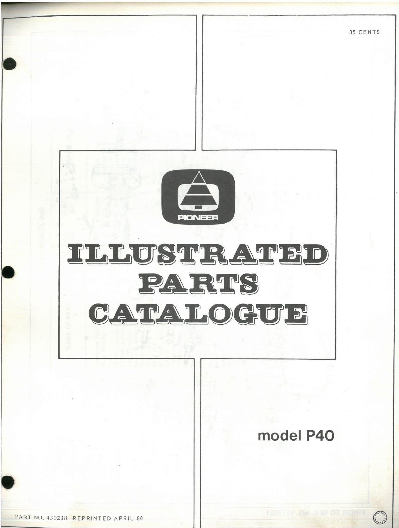 Pioneer Chainsaw Model P40 Parts Manual