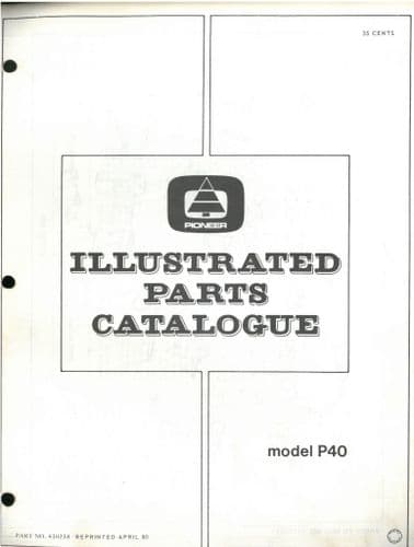 Pioneer Chainsaw Model P40 Parts Manual