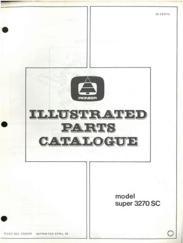 Pioneer Chainsaw Model Super 3270SC Parts Manual