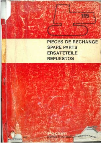 Poclain 115 Crawler Hydraulic Excavator Parts Manual