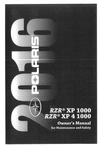 Polaris ATV RZR XP1000 & RZR XP4-1000 Operators Manual