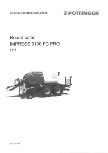 Pottinger Baler IMPRESS 3130 FC PRO Operators Manual