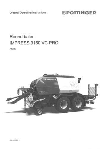 Pottinger Baler IMPRESS 3160 VC PRO Operators Manual