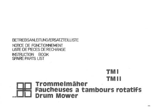 Pottinger Drum Mower TMI TMII Operators Manual