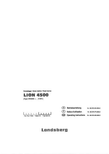 Pottinger Harrow LION 4500 Operators Manual