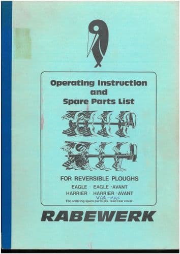 Rabewerk Plough Eagle Harrier & Avant Operators Manual & Parts List
