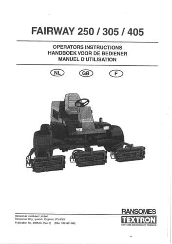 Ransomes Fairway 250 305 405 Operators Manual