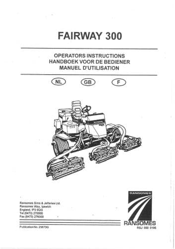 Ransomes Fairway Mower 300 Operators Manual