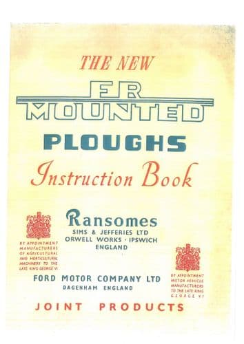 Ransomes FR Mounted Plough  2 & 3 Furrow Operators Manual