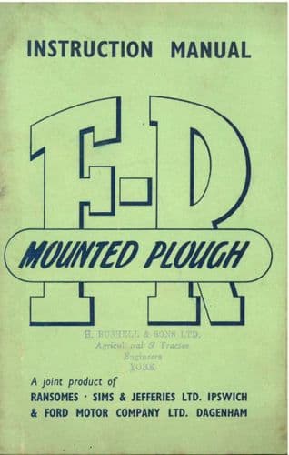 Ransomes FR Mounted Plough Operators Manual