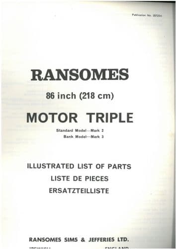 Ransomes Grass Cutting Machine Motor Triple 86