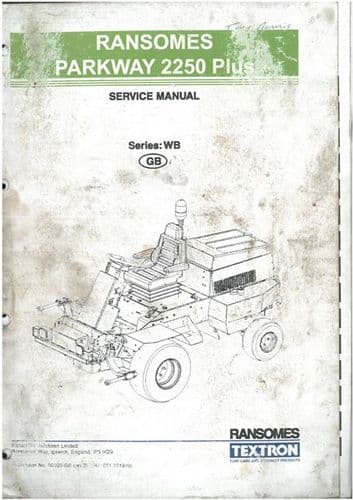 Ransomes Grass Cutting Machine Parkway 2250 Plus Workshop Service Training Manual