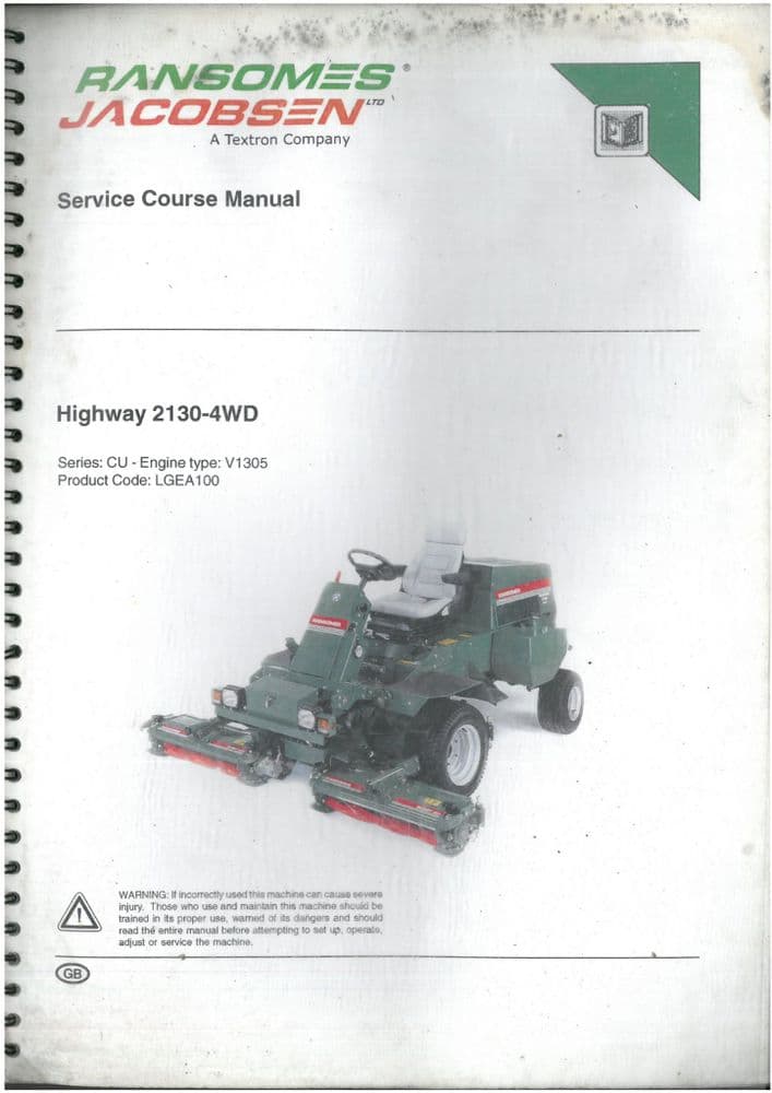 Ransomes Jacobsen Highway 2130 4WD Grass Mower Service Course