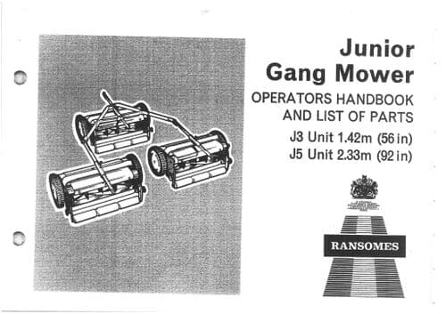 Ransomes Junior Gang Mower 56 & 92  Operators Manual