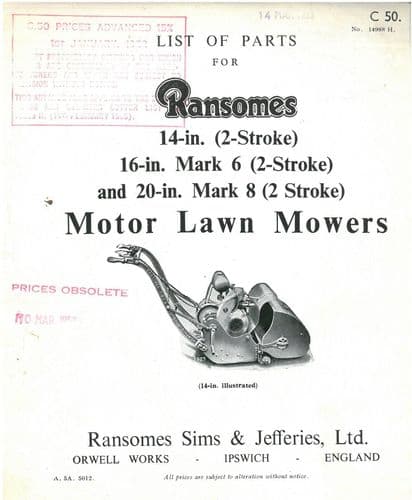 Ransomes Motor Lawn Mower 14