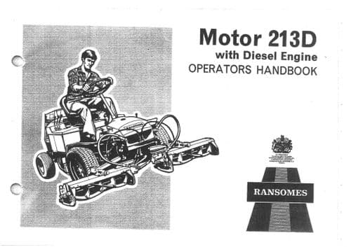 Ransomes Motor Mower 213D Operators Manual - 213 D