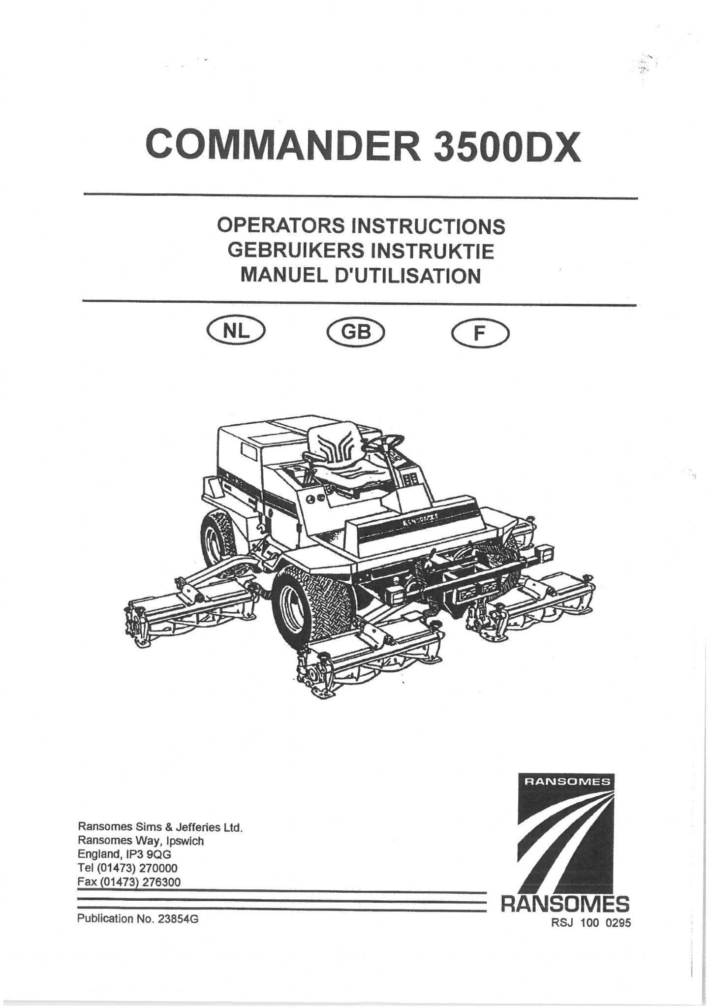 Ransomes Mower Commander 3500DX  Operators Manual