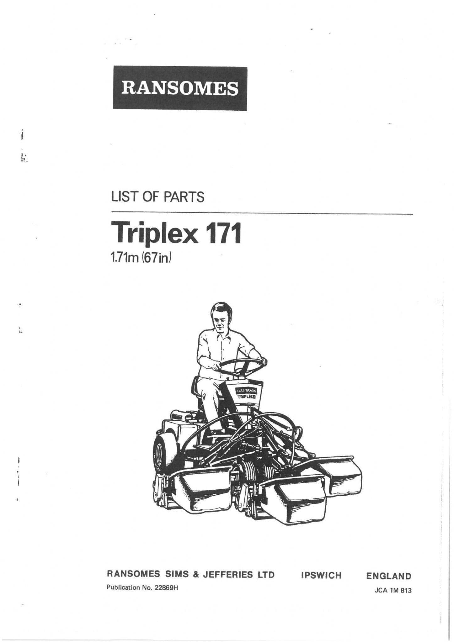 Ransomes Mower Triplex 171 Parts Manual