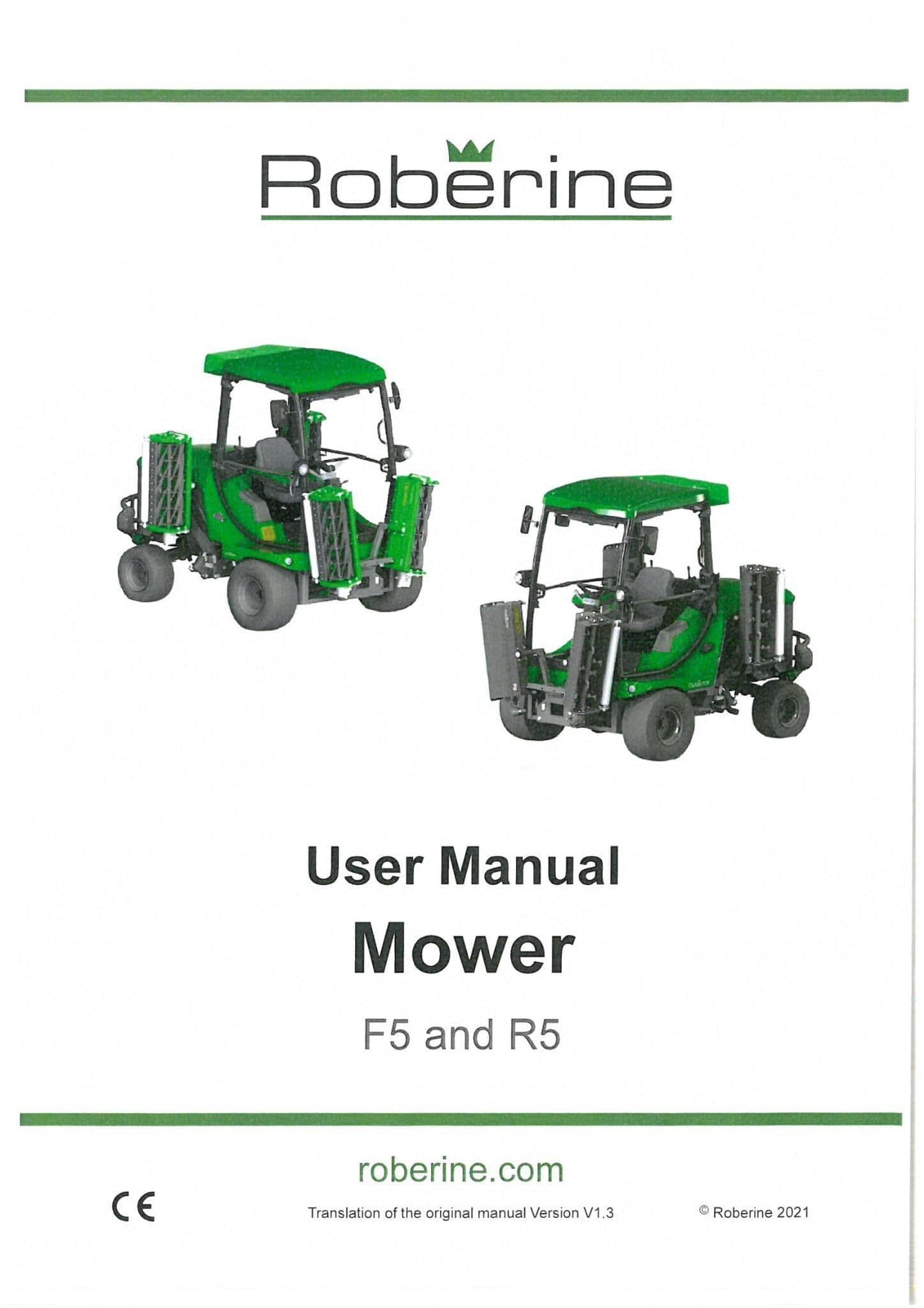 Roberine Mower F5 & R5 Operators Manual