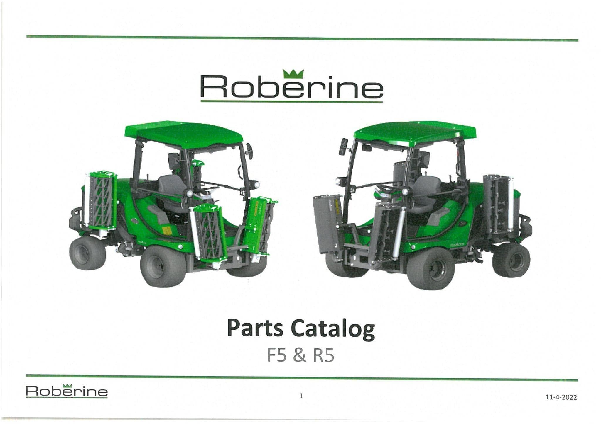 Roberine Mower F5 & R5 Parts Manual