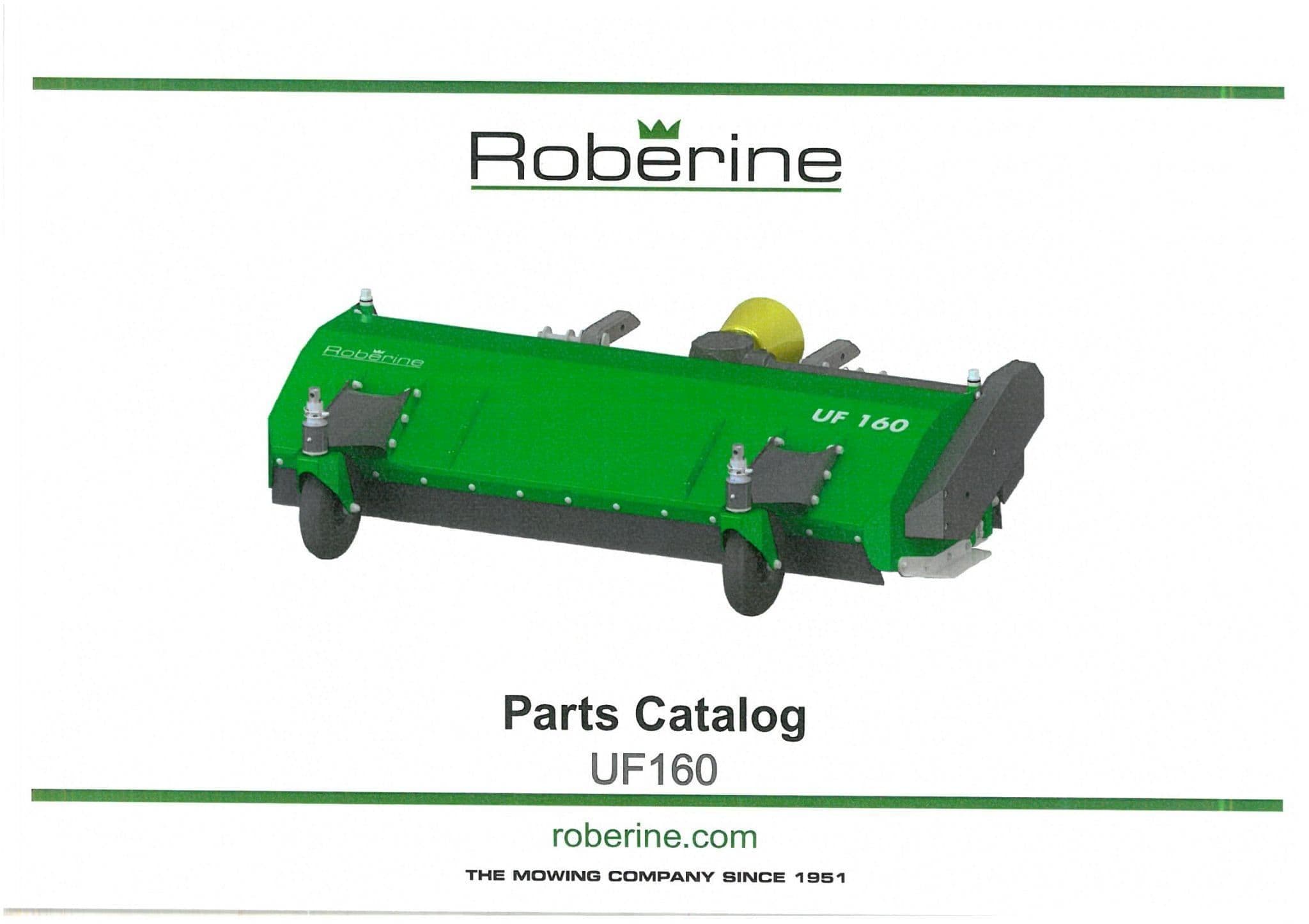 Roberine Mower UF160 Parts Manual