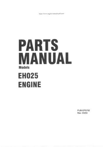 Robin America Inc Engine EH025 Parts Manual 24 Pages