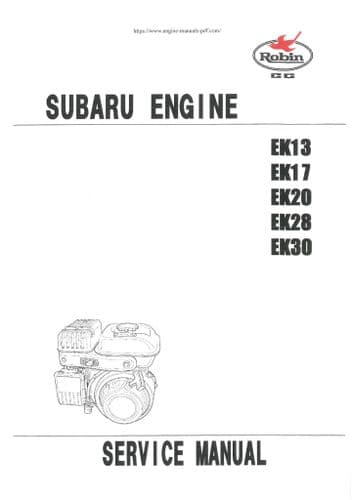 Robin America Inc Subaru Engine EK13 EK17 EK20 EK28 EK30 Workshop Service Manual